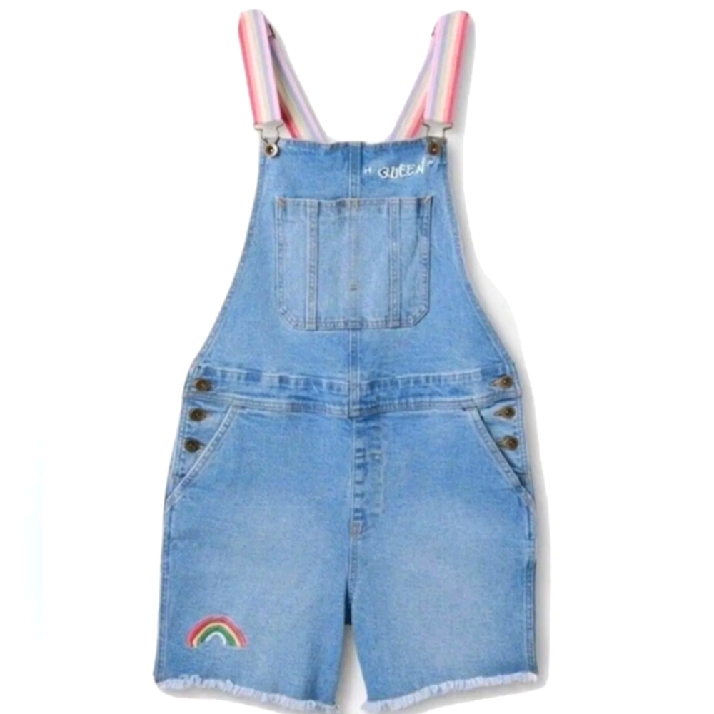 NWT Adult Rainbow Shortalls Overalls Size XXL , Target Limited Edition